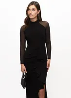 Long Sleeve Jersey Flounce Dress