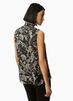 Sleeveless Paisley Motif Top