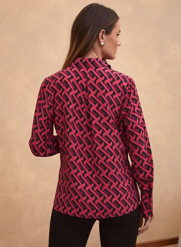 Geometric Print Blouse