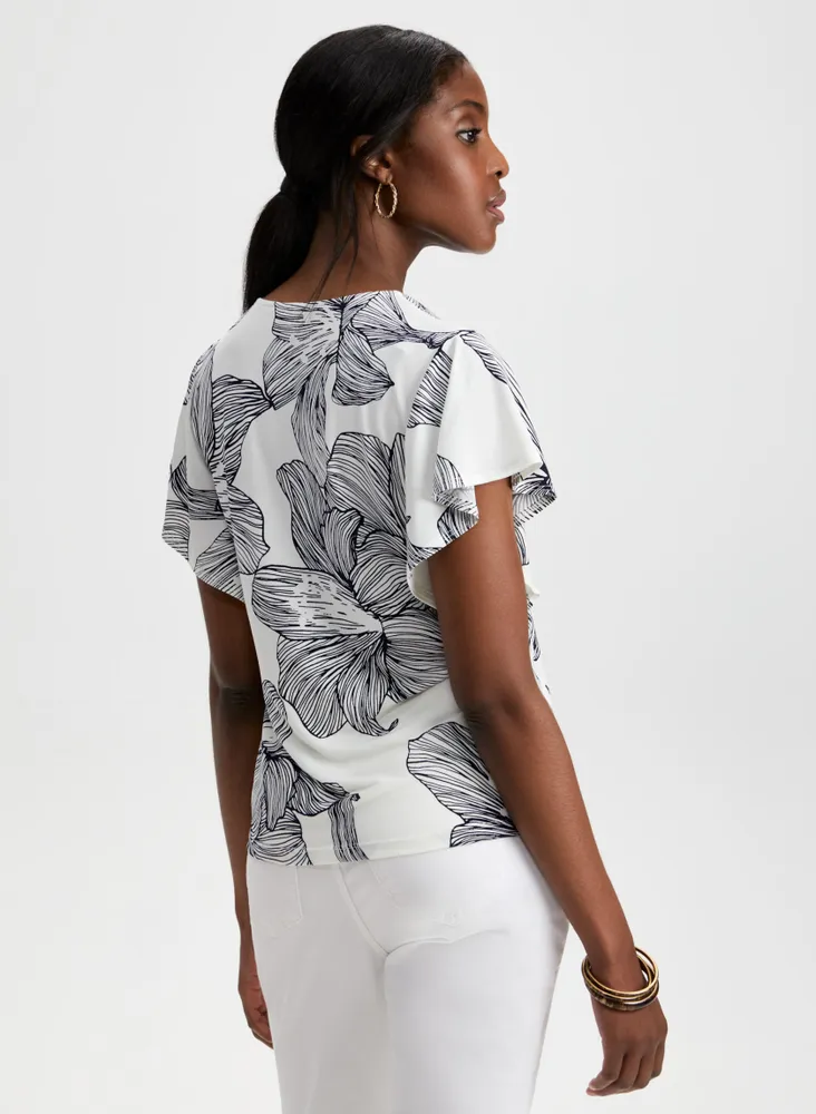 Floral Print Short Sleeve Top