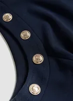 Button Detail Sleeveless Dress