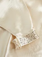 Embellished Satin Poncho Blouse