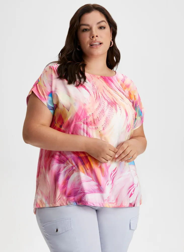 Embellished Tie Dye Print Top