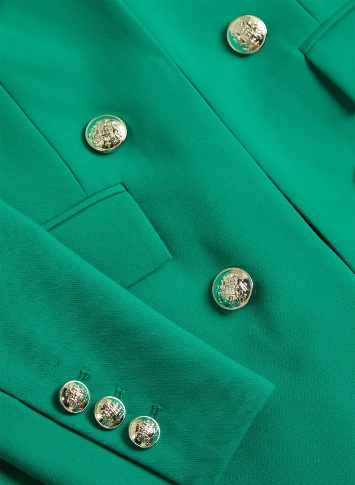 Button Detail Redingote Jacket