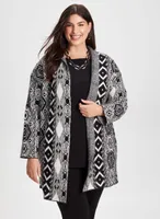 Geometric Print Cardigan