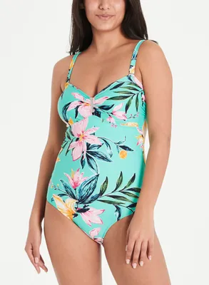 Floral Print One-Piece Swimsuit