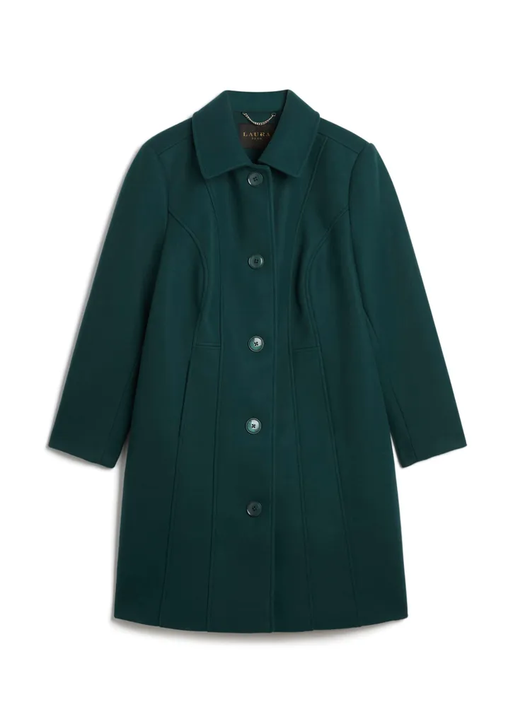 Stretch Wool Blend Coat