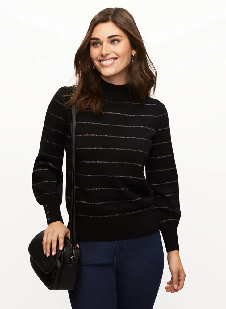 Metallic Stripe Detail Sweater