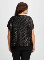 Metallic Zebra Motif Top