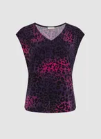 V-Neck Leopard Print Top