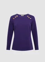 Long Sleeve Button Detail Top