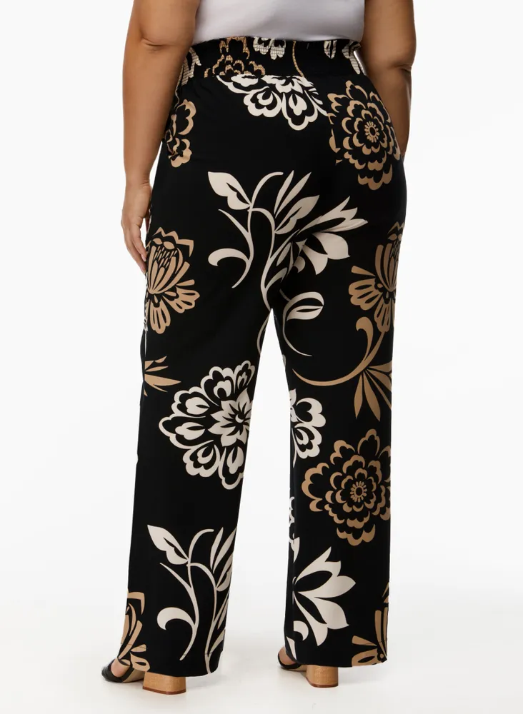 Laura Floral Print Pants - Black