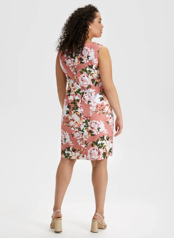 Rose Print Sleeveless Dress