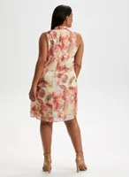 Rose Print Sleeveless Dress