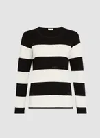 Rhinestone Detail Striped Sweater