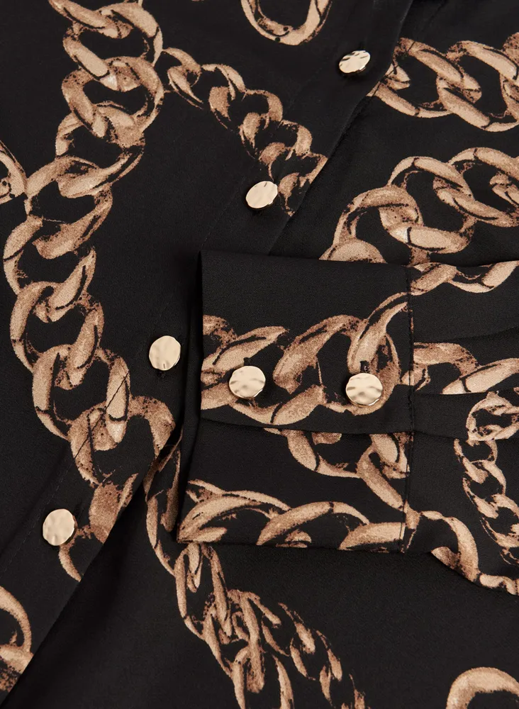 Black & Gold Chain Print Shirt