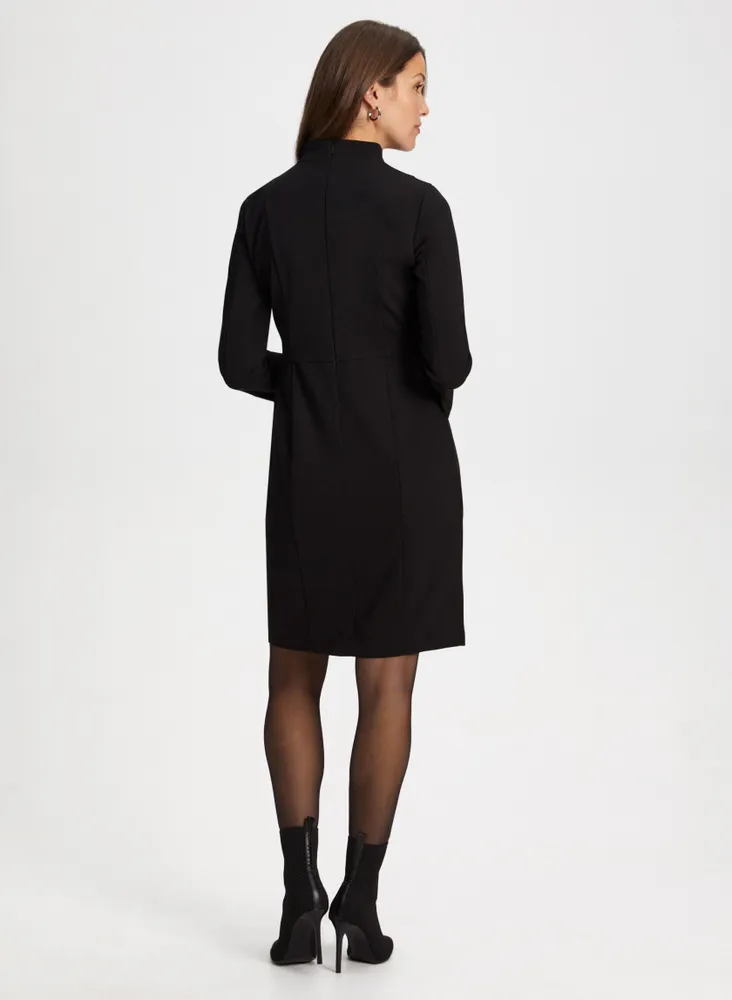 Zip Neck Sheath Dress