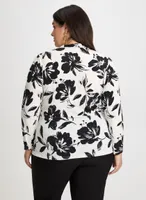 Wrap-Style Floral Motif Top