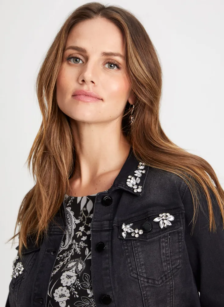 Jewel Trim Denim Jacket