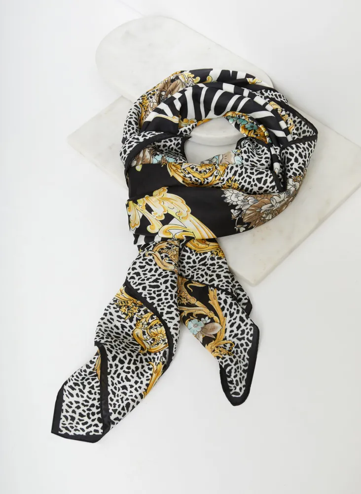 Animal Print Square Scarf