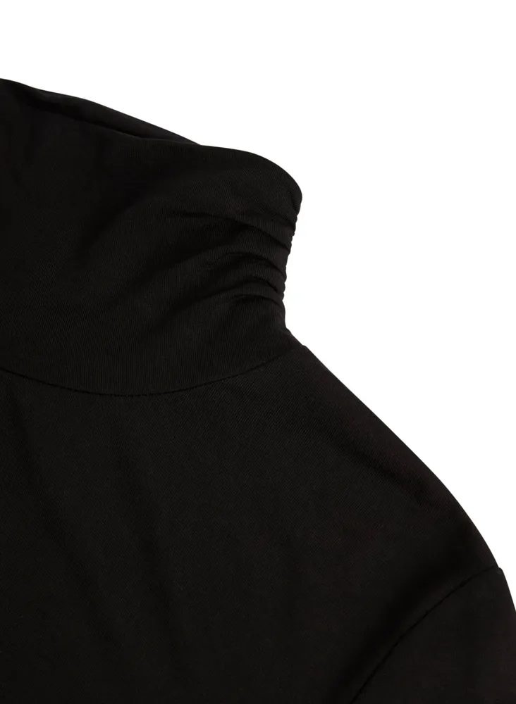 Shirred Detail Turtleneck