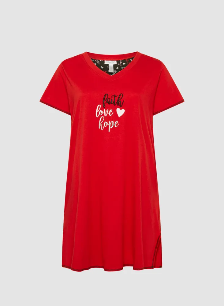 Embroidered Text Nightshirt