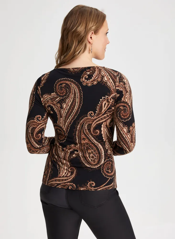 Paisley Print Long Sleeve Top