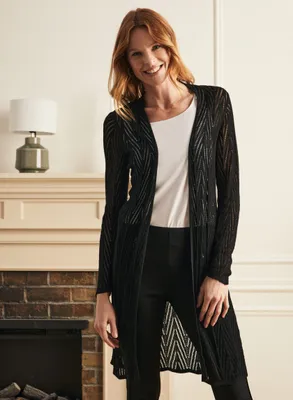 Pointelle Knit Cardigan