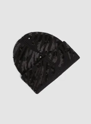 Sequin Zebra Motif Toque