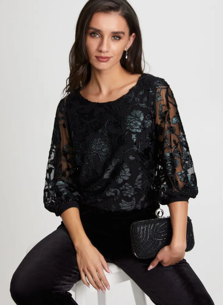 Floral Mesh Top