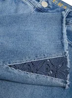 Lace Detail Straight Leg Jeans