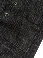 Grommet Detail Plaid Motif Coatigan