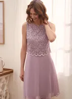 Embellished Lace Chiffon Dress