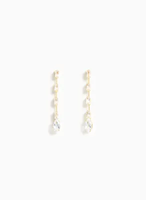 Crystal & Baguettes Dangle Earrings