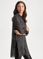 Button Down Dot Motif Tunic