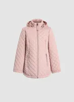 Quilted Zip Front Coat