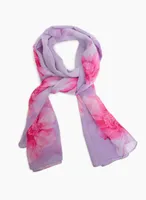 Floral Motif Gradient Chiffon Scarf