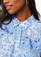 Paisley Print High-Low Blouse