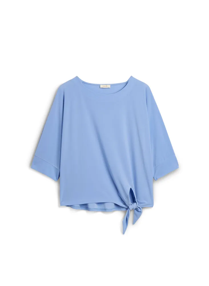 Tie Detail Elbow Sleeve Top