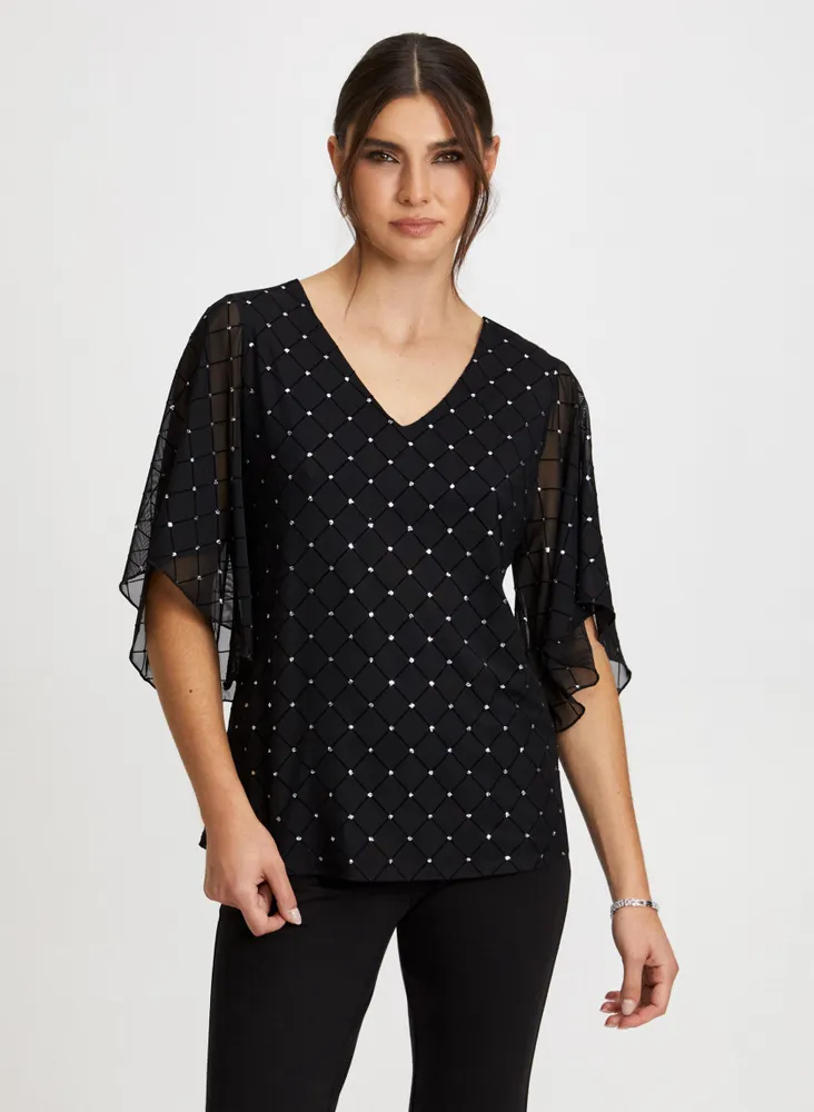 Diamond Motif Sequin Top