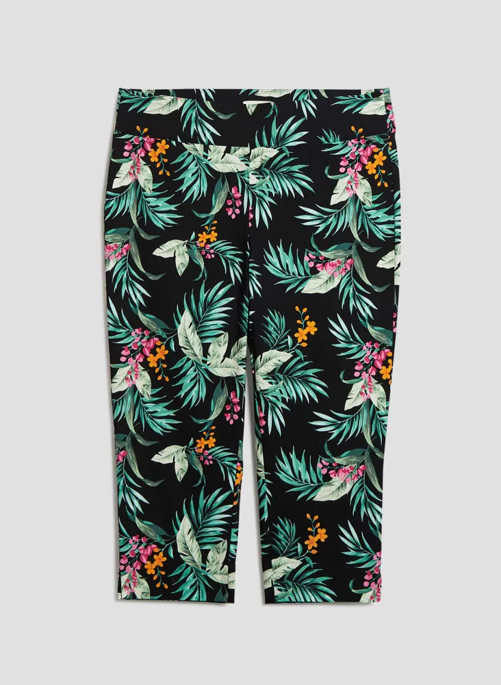 Tropical Print Bengaline Capris