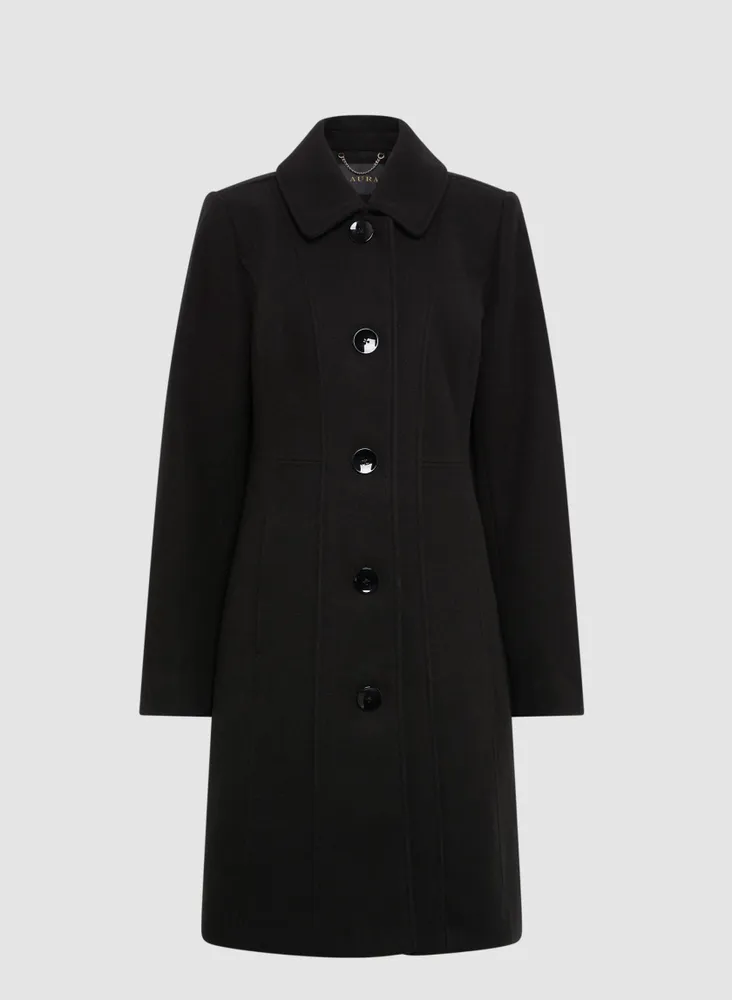 Stretch Wool Blend Coat