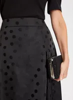 Polka Dot Motif Jacquard Skirt