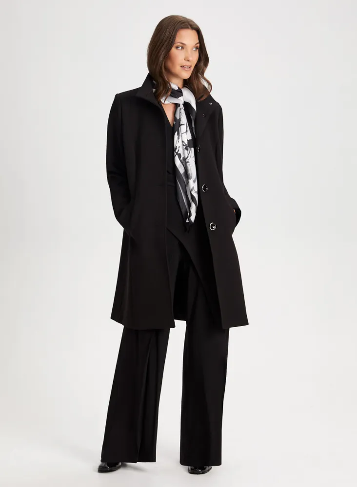 Structured Button Front Coat