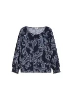 Paisley Print Ruffle Detail Top