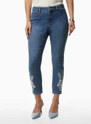 Embroidered Slim Leg Jeans