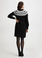 Diamond Pattern Sweater Dress