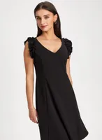 V-Neck Ruffle Detail Dress