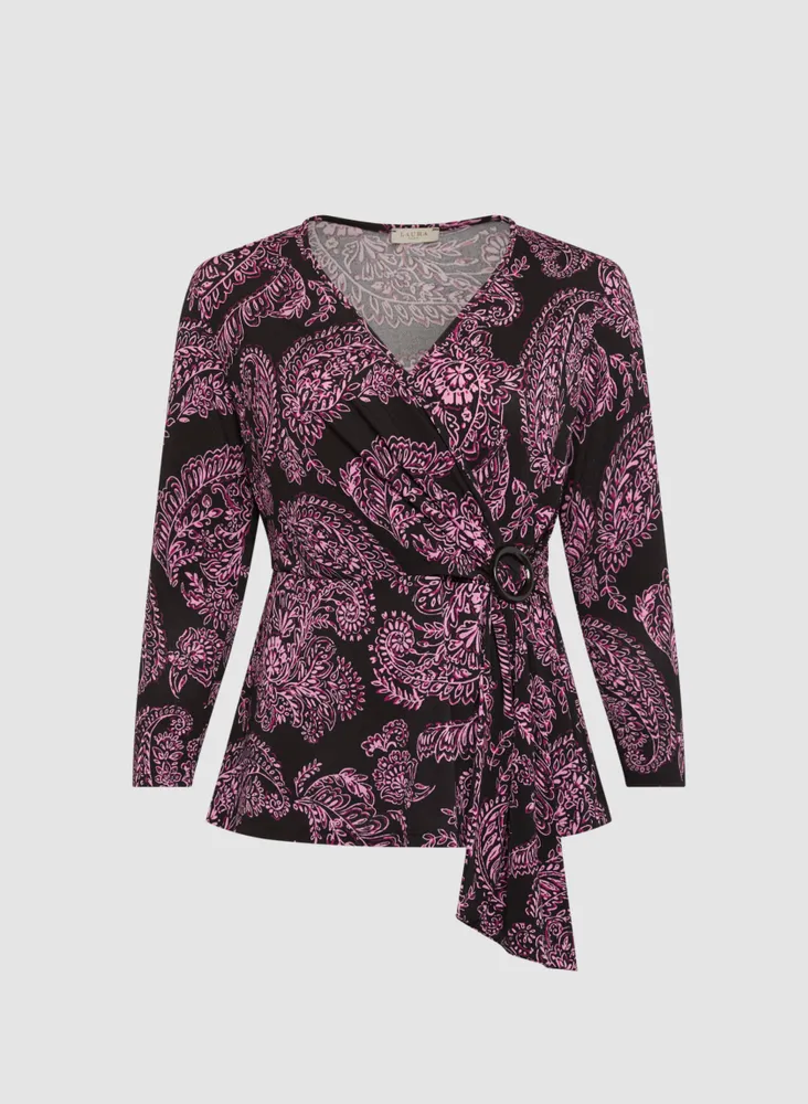 Paisley Print Cross Front Top