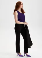 Contrast Trim Pull-On Pants